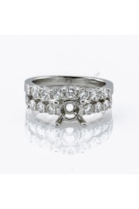 Diamond Engagement and Wedding Ring Mount Set
